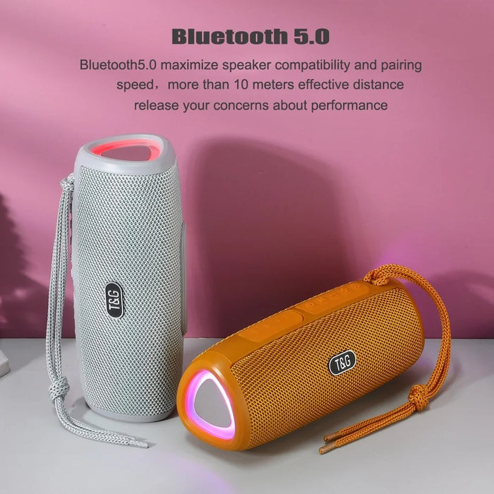 T&G TG344 Portable Bluetooth-compatible Speaker with LED Light TWS Soundbar Wireless Hi-Fi Audio System Subwoofer - Black - 6