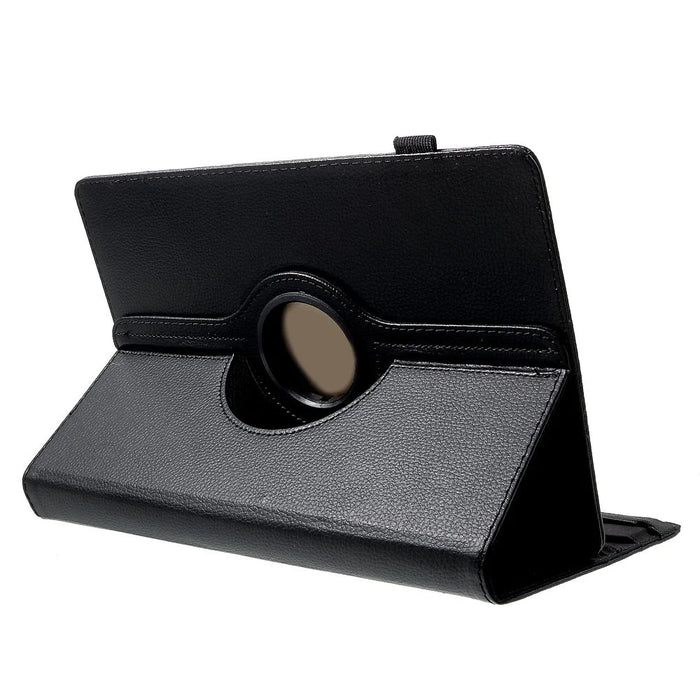 Anti-Drop 360-Degree Swiveling Stand Litchi Texture Universal Leather Protective Case for 9-10 inch Tablet - Black - 2