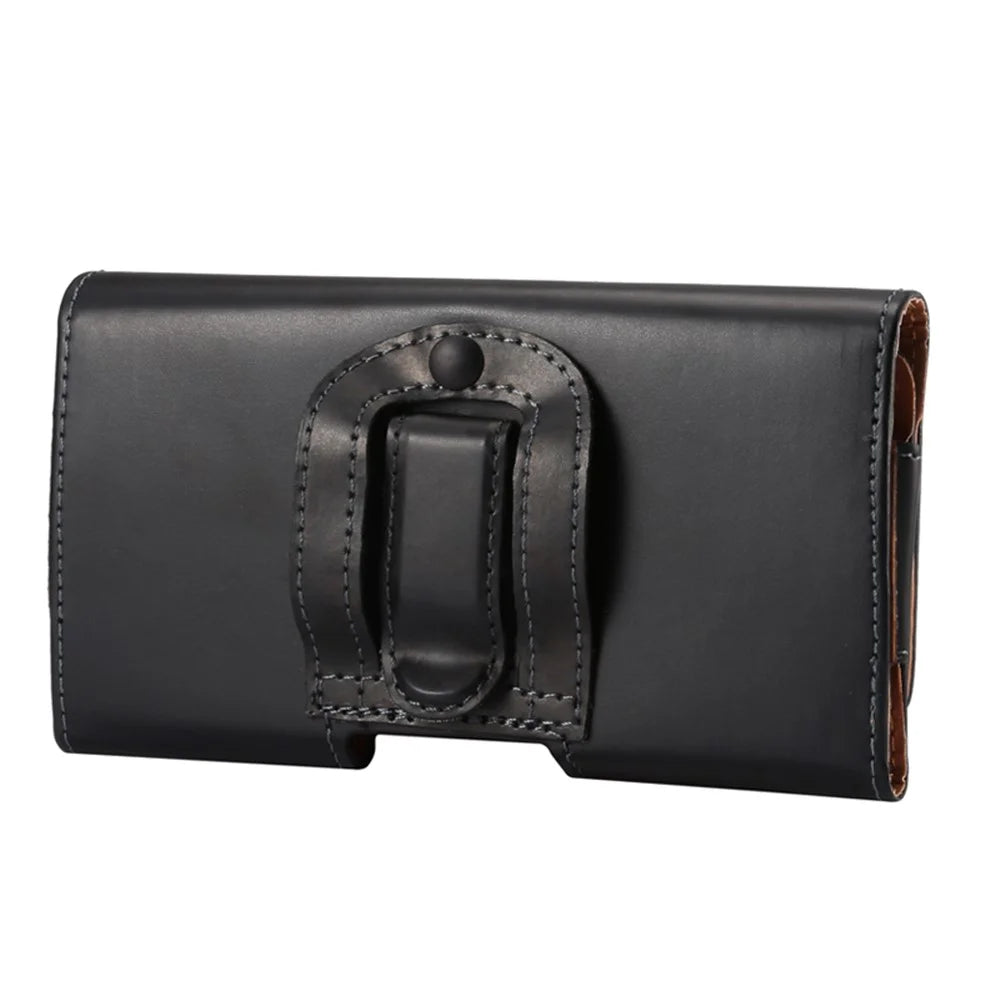 Universal Glossy Leather Case Holster for 6.3-inch Smartphones - 2