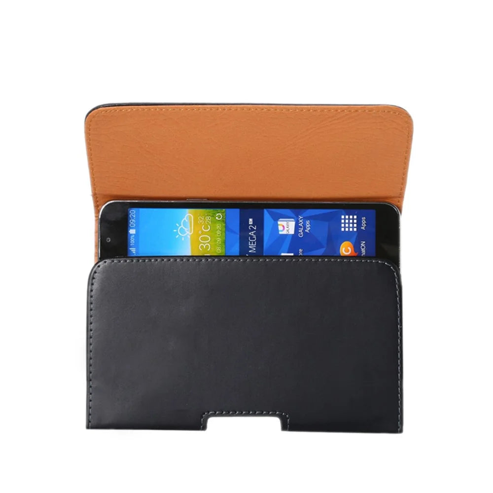 Universal Glossy Leather Case Holster for 6.3-inch Smartphones - 3
