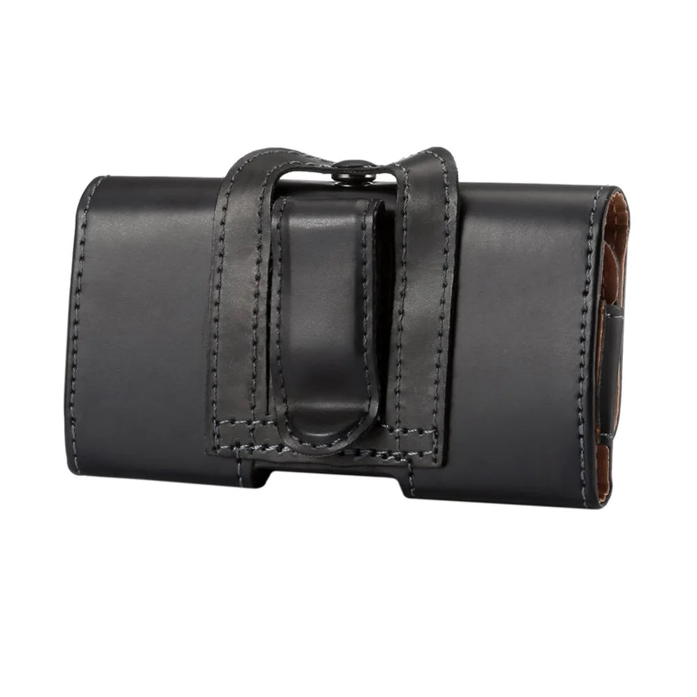 Universal Smooth Leather Case Holster for iPhone Samsung Huawei Xiaomi Etc 5.5-inch Smartphones - 2