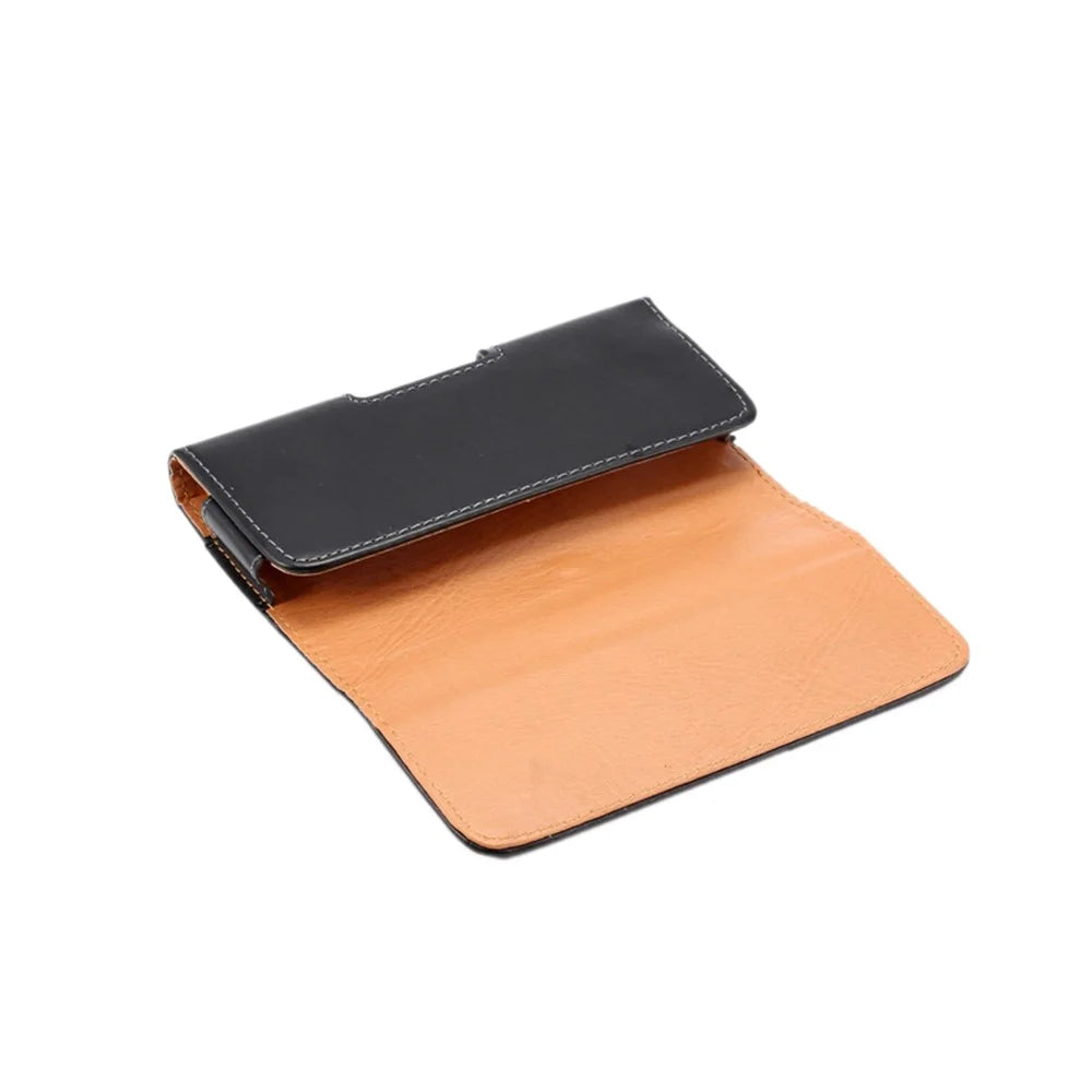 Universal Smooth Leather Case Holster for iPhone Samsung Huawei Xiaomi Etc 5.5-inch Smartphones - 5