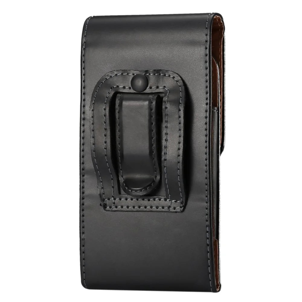 Smooth Leather Vertical Pouch Case Holster for 6.3-inch Smartphones - 2