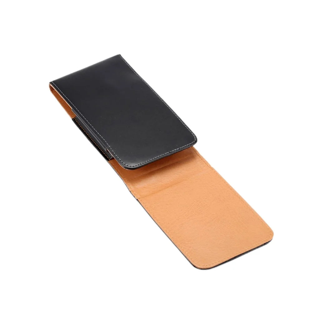 Smooth Leather Vertical Pouch Case Holster for 6.3-inch Smartphones - 4
