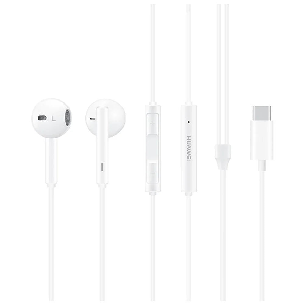 HUAWEI CM33 Type-C In-ear Earphone Wired Headset Classic Headphones with Microphone for Huawei Samsung (Chinese Version) - White - 1