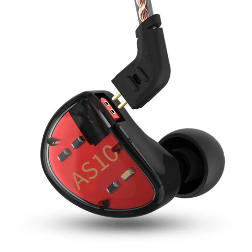 KZ AS10 5BA Drive Unit In Ear Earphone 5 Balanced Armatured HiFi Hybrid Wired Earbuds 3.5mm without Microphone (Standard Version) - Red - 2