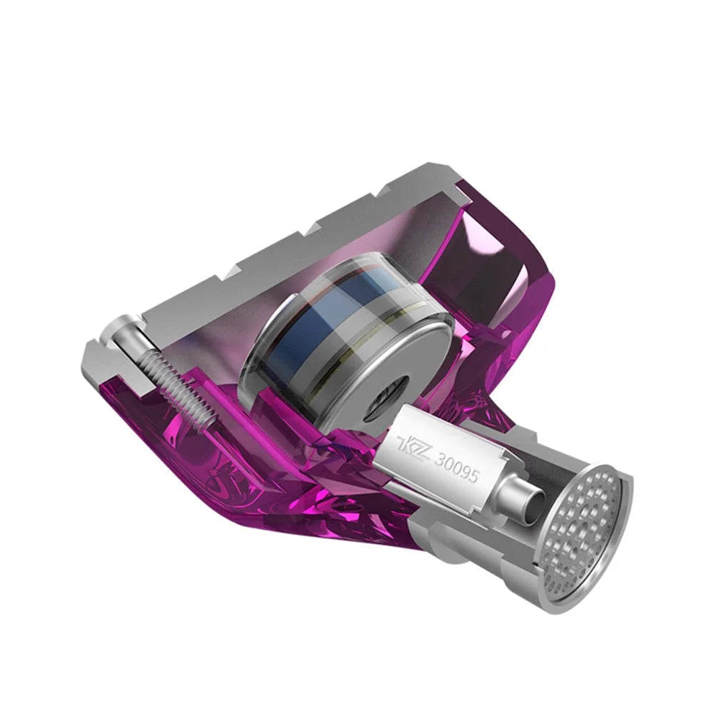 KZ ZSN Earphone High Fidelity 1 Dynamic 1 Balanced Armature Driver KZ Headphone (Microphone Version) - Purple - 2