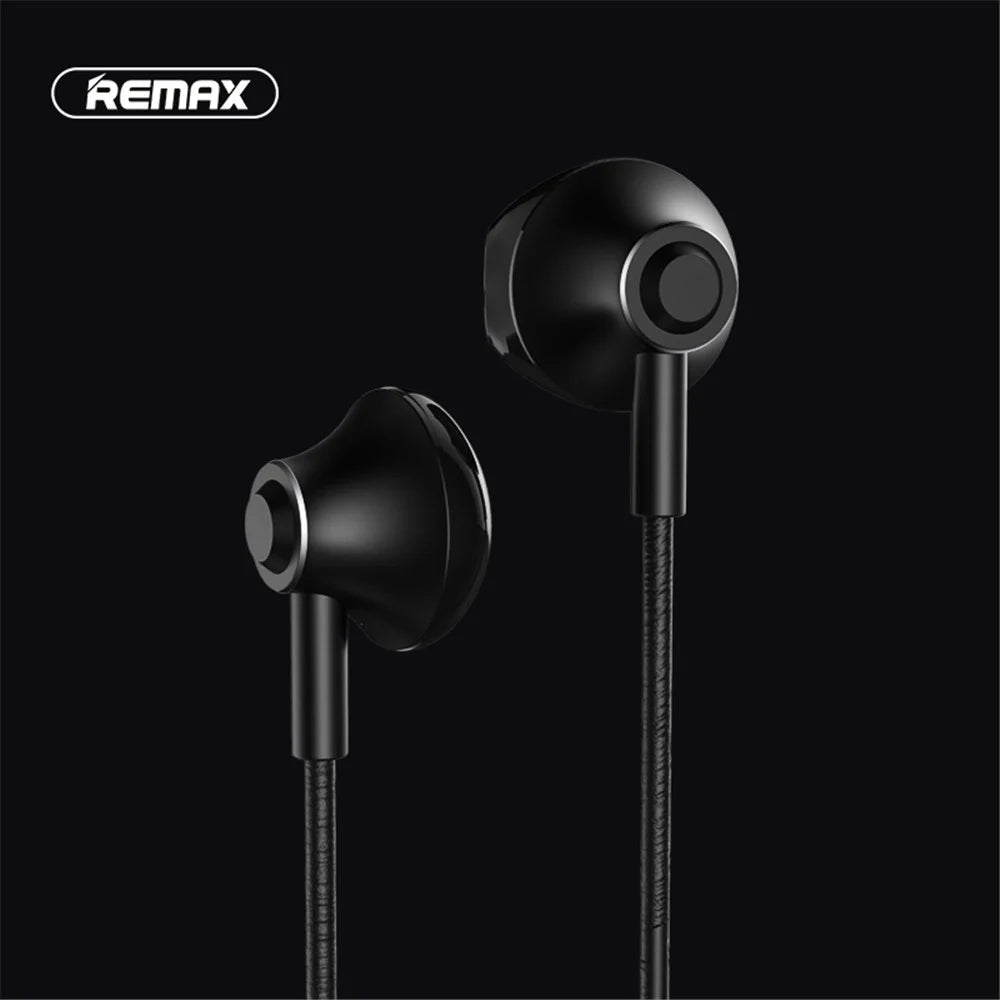 REMAX RM-711 3.5mm In-ear Wired Control Headset Build-in Mic - Black - 2