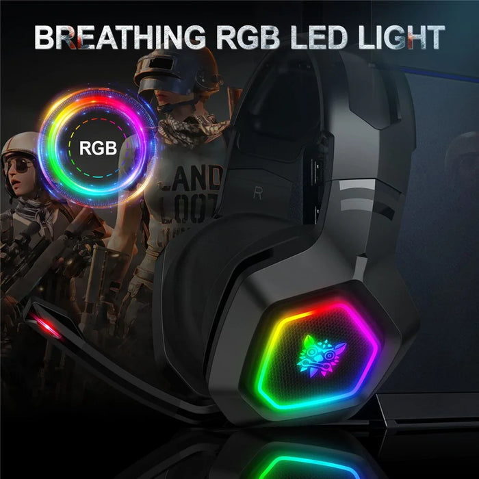 ONIKUMA K10 RGB Gaming Headset Wired Earphones Noise Canceling Over-Ear Headphones with Mic - 3