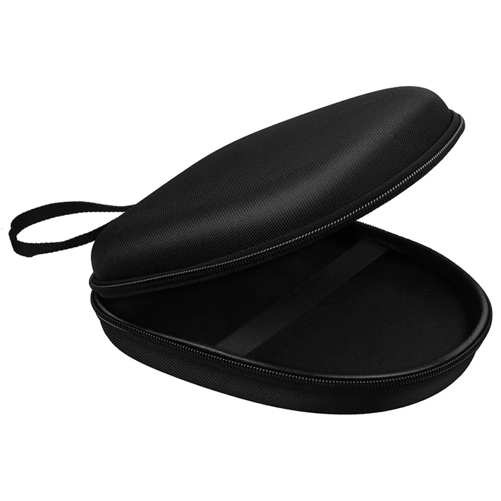 Portable Zippered Round Shaped Earphone Headphone Earbud Carrying Storage Bag Case - Black - 3