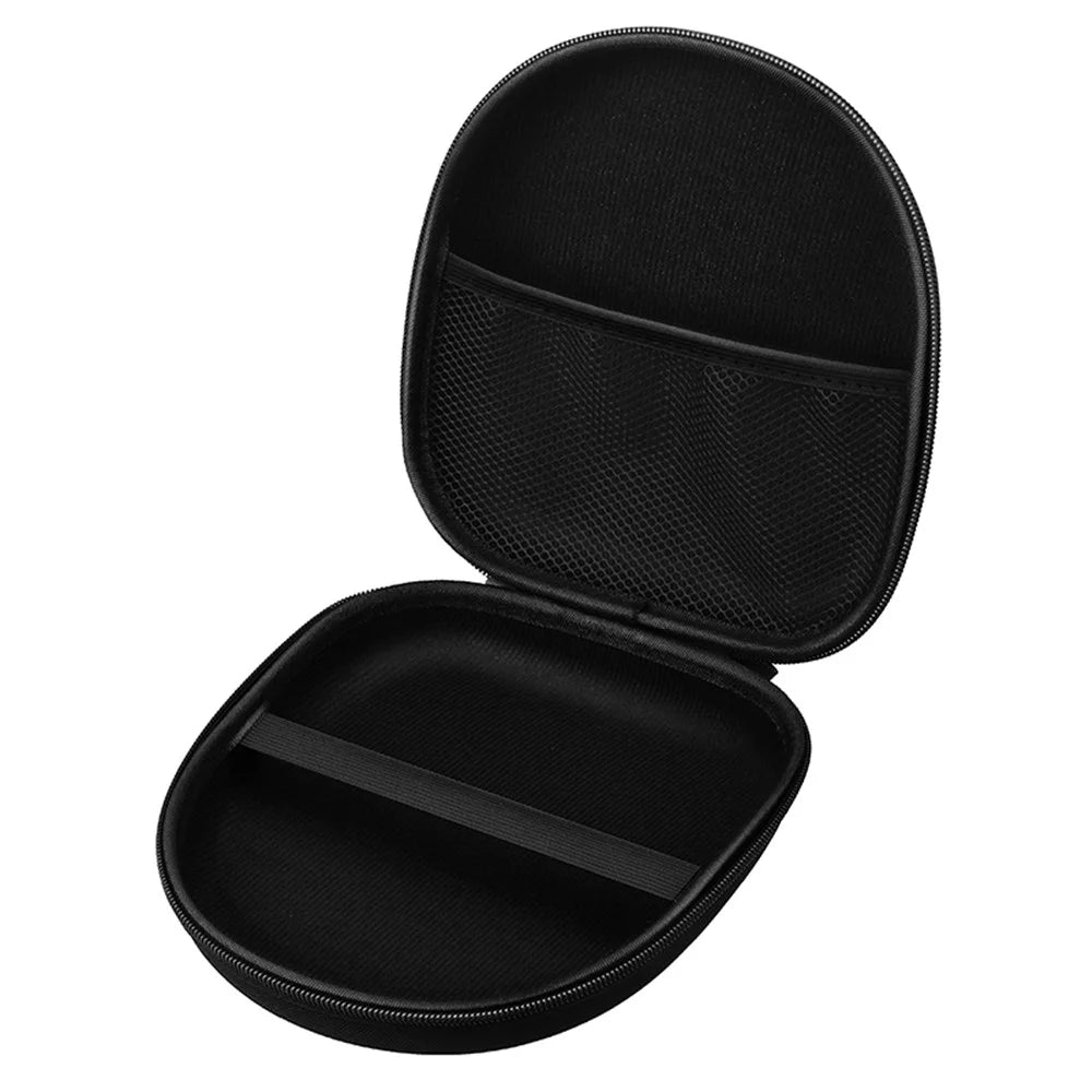 Portable Zippered Round Shaped Earphone Headphone Earbud Carrying Storage Bag Case - Black - 4