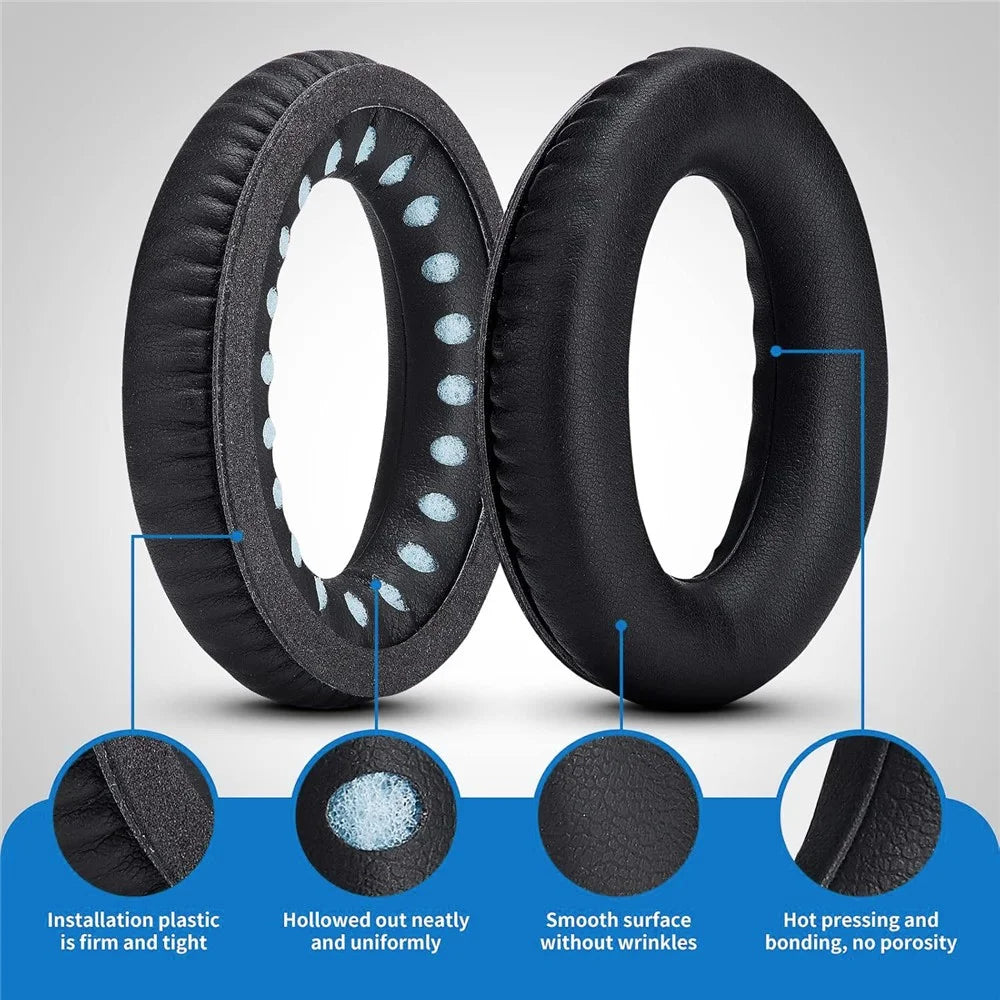 JZF-63 Earpads Replacement for Bose QuietComfort 35 / QuietComfort 25 / QuietComfort Wireless Headphones Ear Cushions with Memory Foam - Black - 5