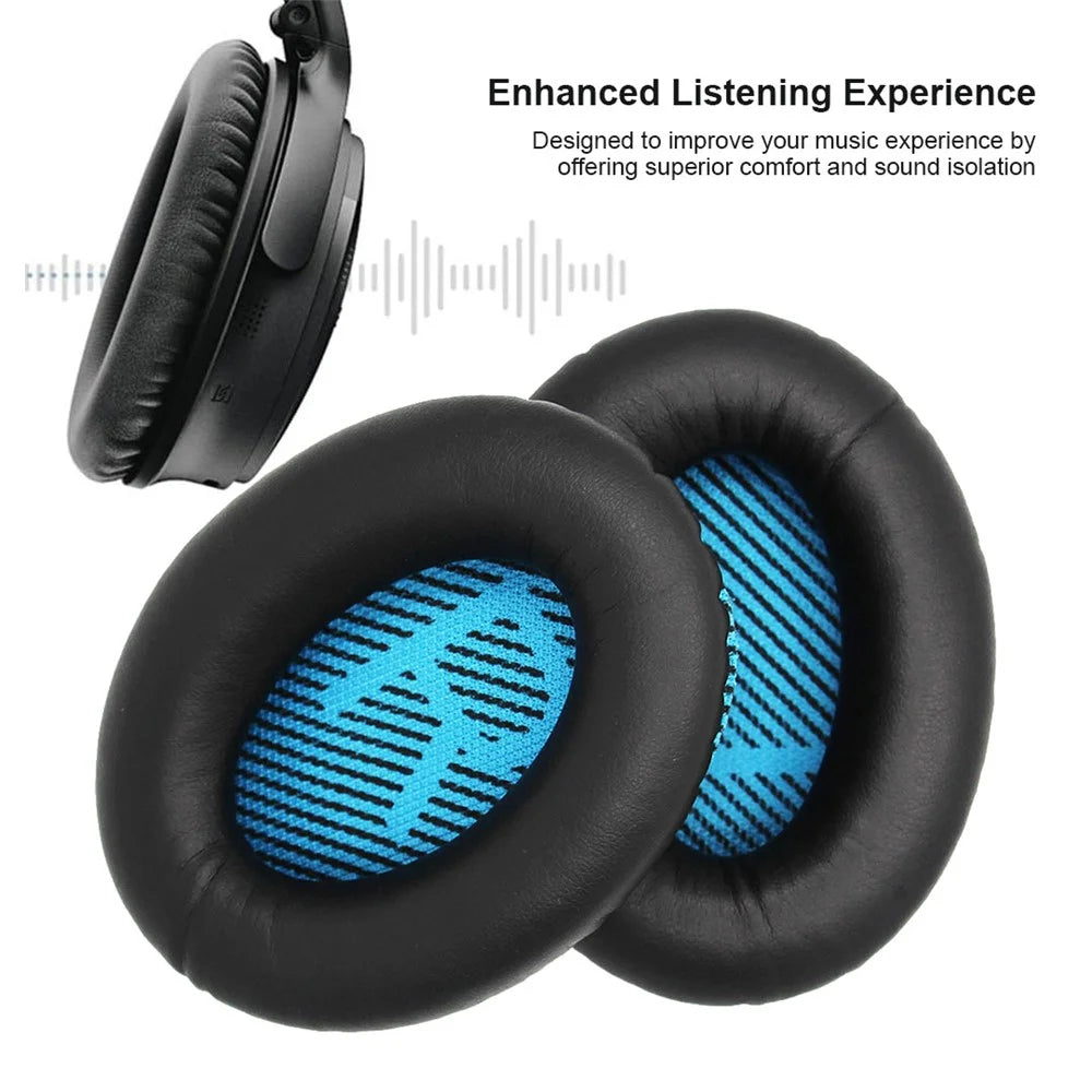 JZF-63 Earpads Replacement for Bose QuietComfort 35 / QuietComfort 25 / QuietComfort Wireless Headphones Ear Cushions with Memory Foam - Black - 7