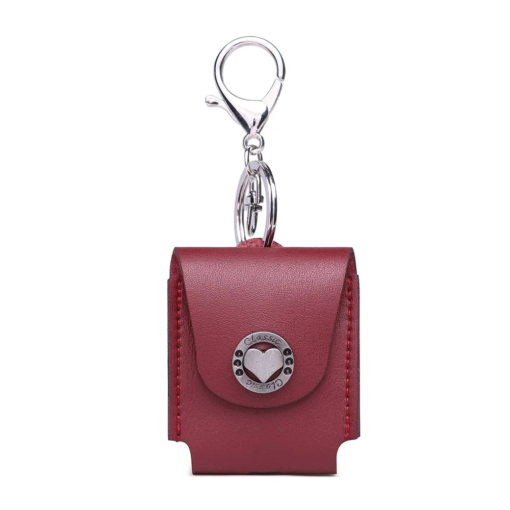 PU Leather Case Anti-lost Protection Pouch for Apple AirPods with Charging Case (2016) - Wine Red - 1