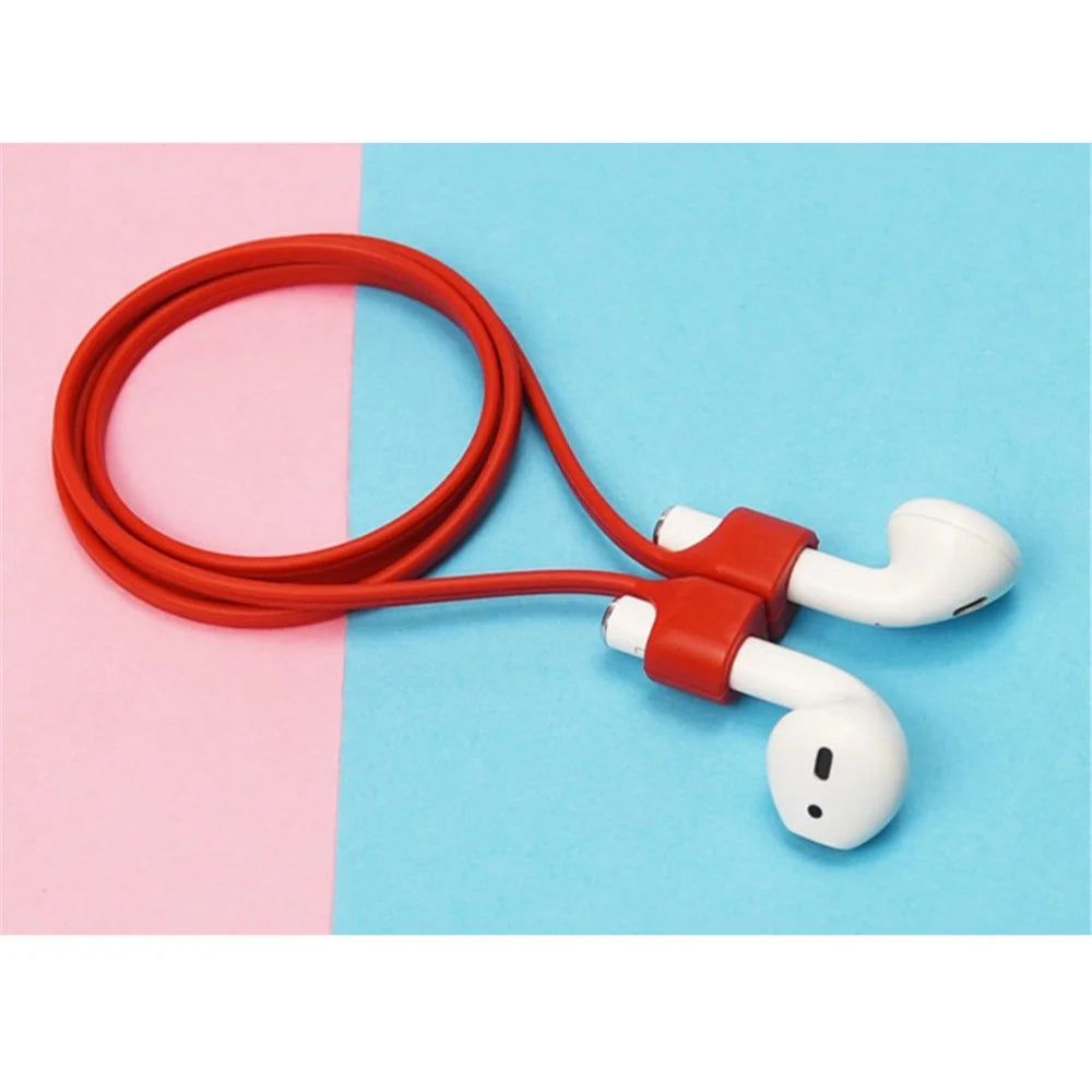 5Pcs/Set Earphone Strap Anti Lost Protective Silicone Magnetic Rope for Apple AirPods - Red - 1