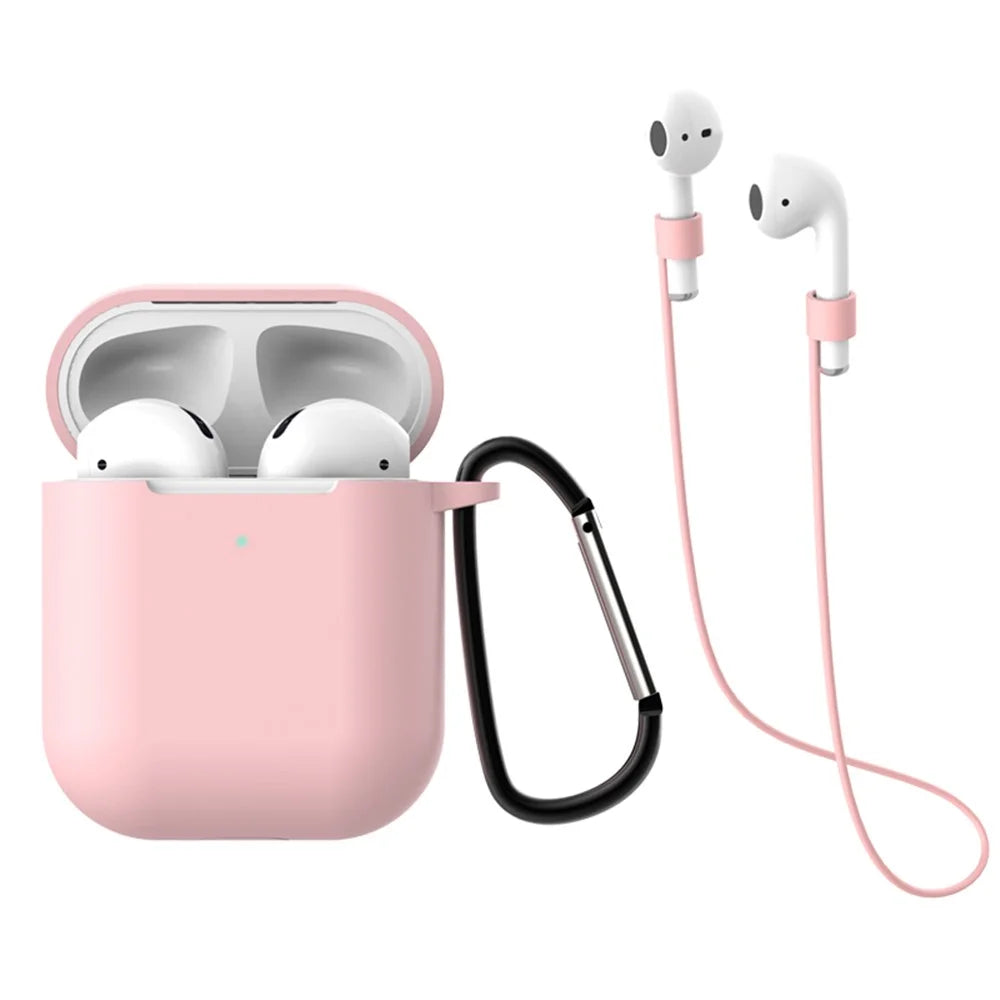 3 Pcs/Set AirPods Cover for Apple AirPods with Charging Case (2019) / with Wireless Charging Case (2019) - Pink - 1