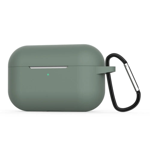 Silicone Earphone Cover with Buckle for Apple AirPods Pro - Dark Green - 1