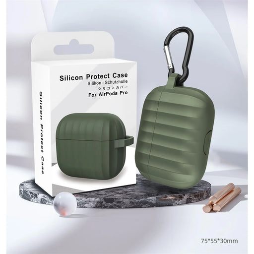 DIROSE A8 Shockproof Protective Silicone  Earphone Case Cover [Supporting Wireless Charging] for AirPods Pro - Army Green - 1