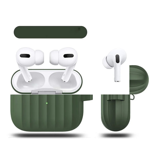 DIROSE A8 Shockproof Protective Silicone  Earphone Case Cover [Supporting Wireless Charging] for AirPods Pro - Army Green - 2