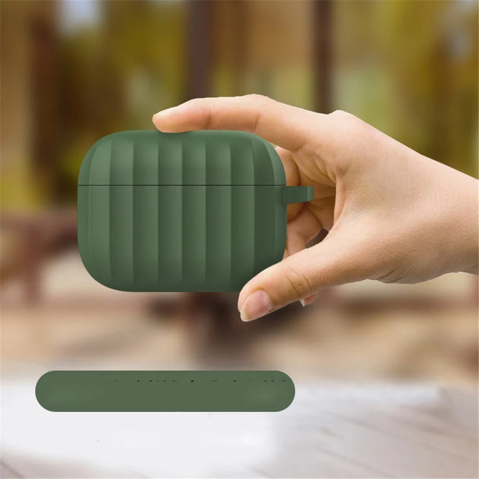 DIROSE A8 Shockproof Protective Silicone  Earphone Case Cover [Supporting Wireless Charging] for AirPods Pro - Army Green - 3