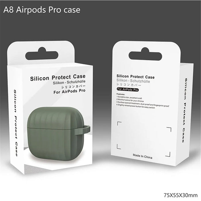 DIROSE A8 Shockproof Protective Silicone  Earphone Case Cover [Supporting Wireless Charging] for AirPods Pro - Army Green - 7