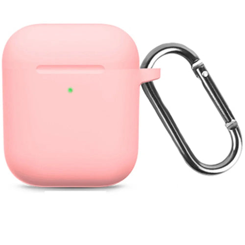 Silicone Case with Hook for Apple AirPods with Wireless Charging Case (2019) / AirPods with Charging Case (2019)/(2016) - Pink - 1