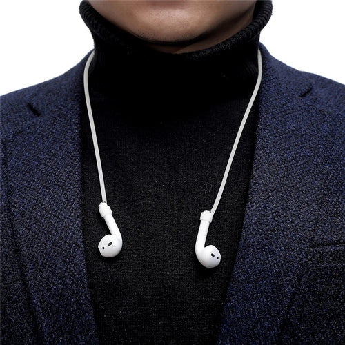 Luminous Bluetooth-compatible Earphones Strap Earbuds Silicone Anti-Lost Rope for AirPods - White - 1