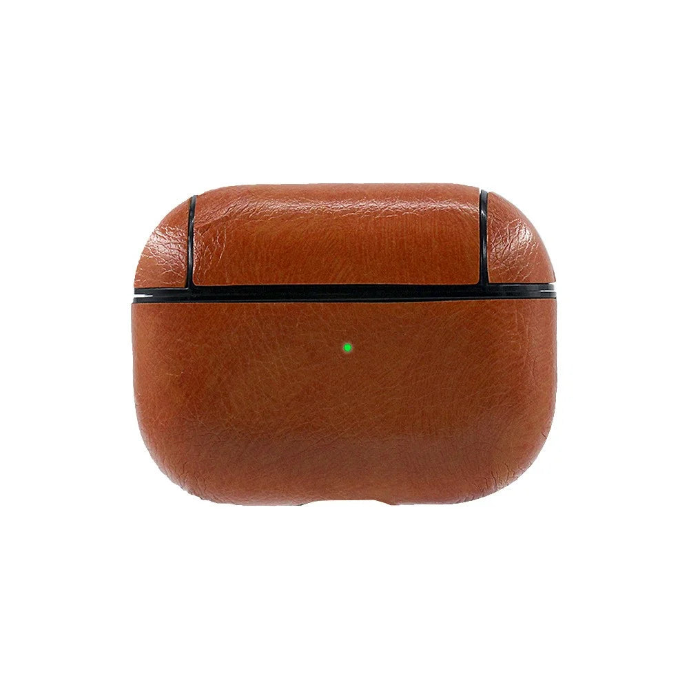 Crazy Horse Texture PU Leather Protective Case for Apple AirPods Pro - Brown - 1