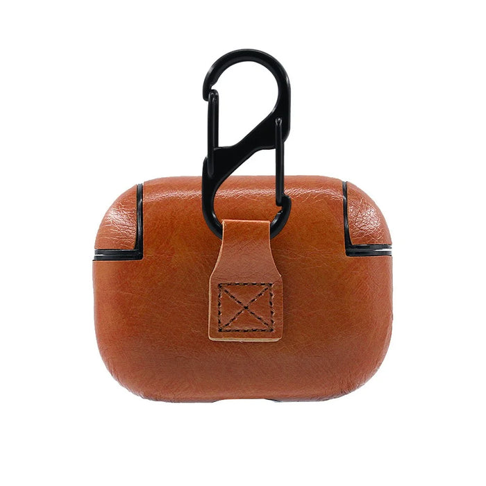 Crazy Horse Texture PU Leather Protective Case for Apple AirPods Pro - Brown - 4