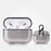 Pure Color Snake Texture Leather Cover with Hook for Apple AirPods Pro - Silver - 1