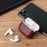 Pure Color Snake Texture Leather Cover with Hook for Apple AirPods Pro - Silver - 7