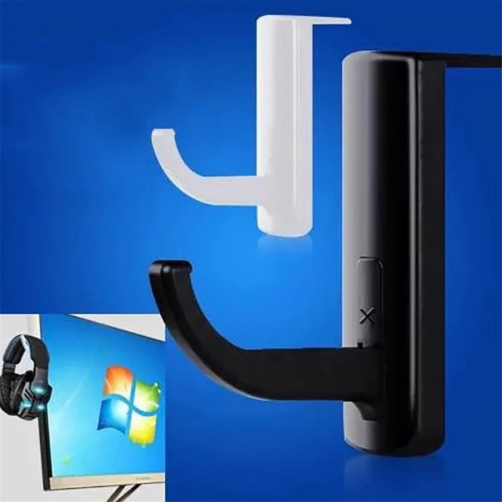 Headphone Headset Hanger Monitor Stand Holder Headset Stick-on Hook - Black - 5