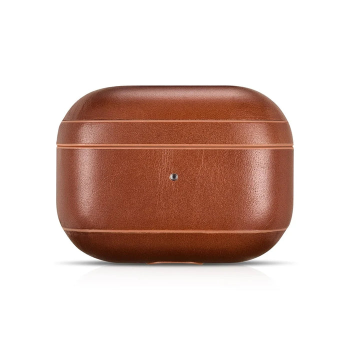 ICARER Genuine Leather Coated PC Case for Apple AirPods Pro - Dark Brown - 1