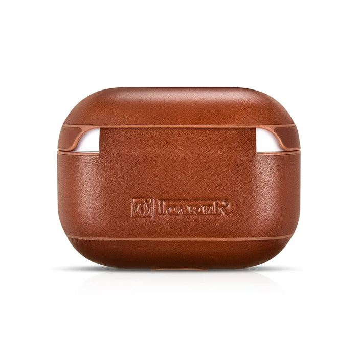 ICARER Genuine Leather Coated PC Case for Apple AirPods Pro - Dark Brown - 2