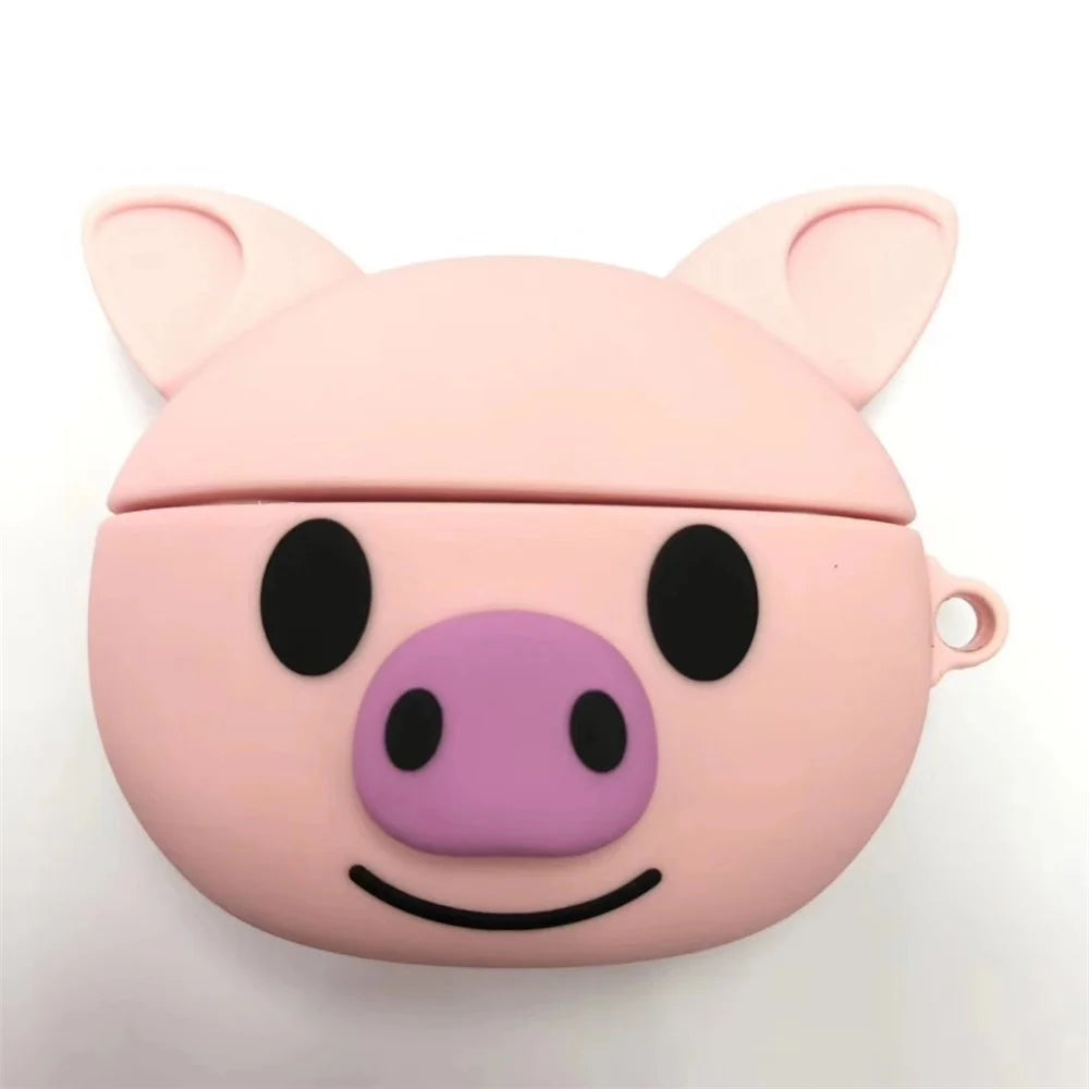 Cartoon Shape Silicone Earphones Case for Apple Airpods Pro - Pink Pig - 3