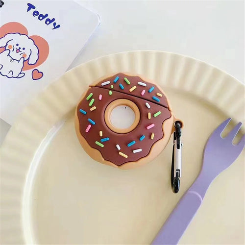 Creative Donuts Shape Silicone Earphones Case for Apple AirPods with Wireless Charging Case (2019)/AirPods with Charging Case (2019)/(2016) - 1