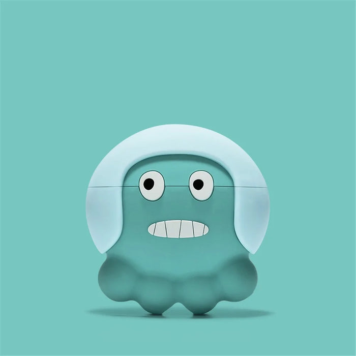 For AirPods Pro Octopus in Helmet Design Cute Earphone Charging Case Cover - Green - 4