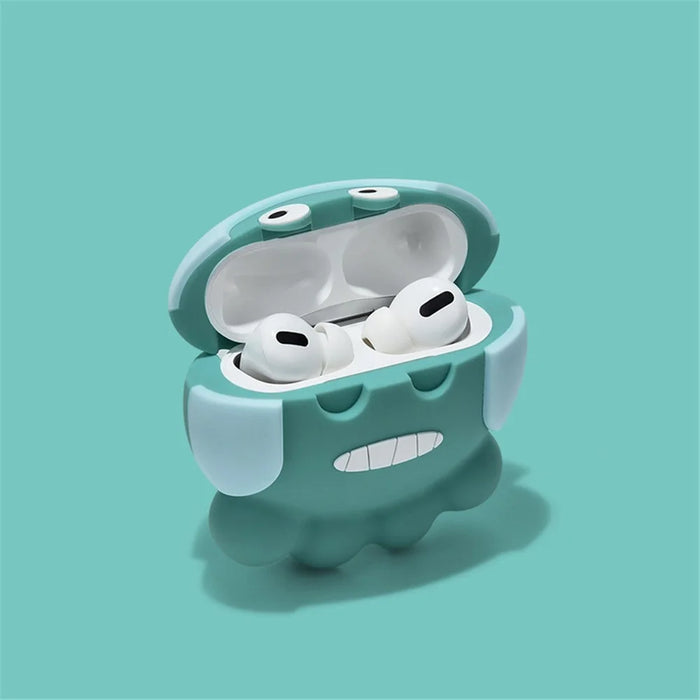 For AirPods Pro Octopus in Helmet Design Cute Earphone Charging Case Cover - Green - 6