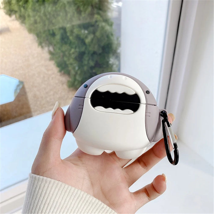 Cartoon Shark Design Silicone Bluetooth-compatible Earphone Protective Case Cover for Beats Studio Buds - 4