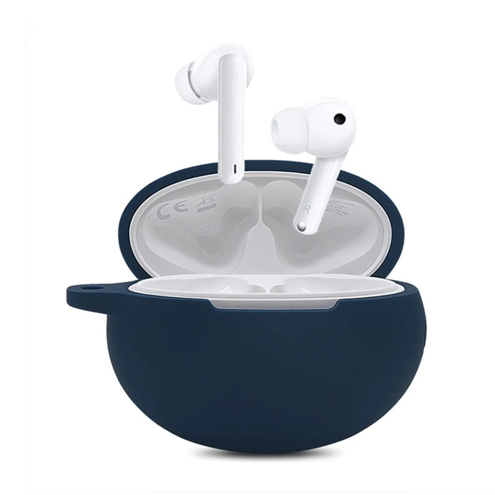 Soft Silicone Bluetooth-compatible Earphone Protective Case Dustproof Cover for Huawei FreeBuds 4i - Dark Blue - 2
