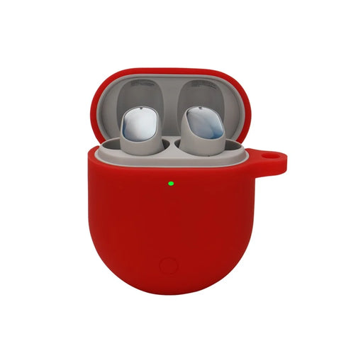 Bluetooth-compatible Earphone Protective Case Soft Silicone Cover with Hanging Buckle for Xiaomi Redmi AirDots 3 Pro - Red - 1