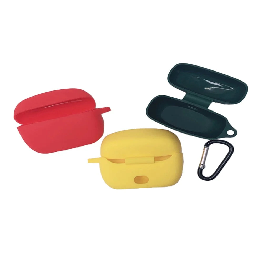 Soft Silicone Bluetooth-compatible Earphone Protective Case Cover with Anti-lost Buckle for JBL TUNE215TWS - White - 2
