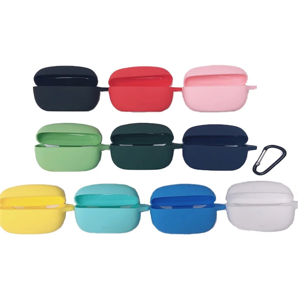Soft Silicone Bluetooth-compatible Earphone Protective Case Cover with Anti-lost Buckle for JBL TUNE215TWS - White - 3