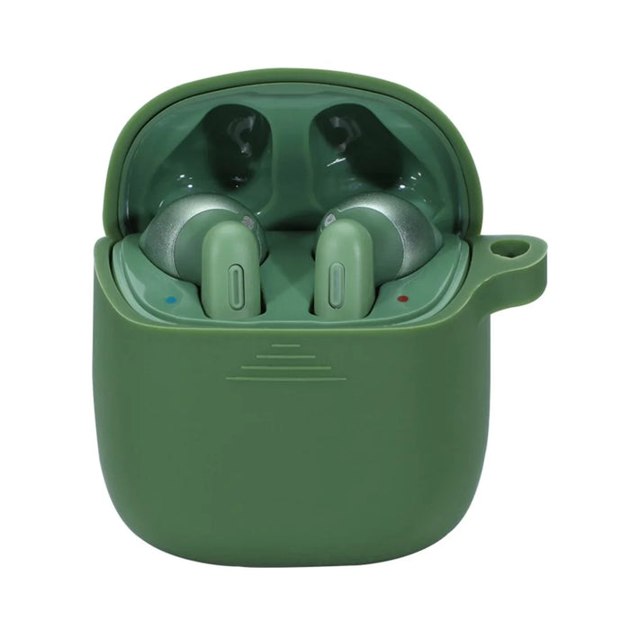 Durable Silicone Bluetooth-compatible Earphone Case Protective Cover Shell with Anti-lost Buckle for JBL TUNE220TWS - Grass Green - 1
