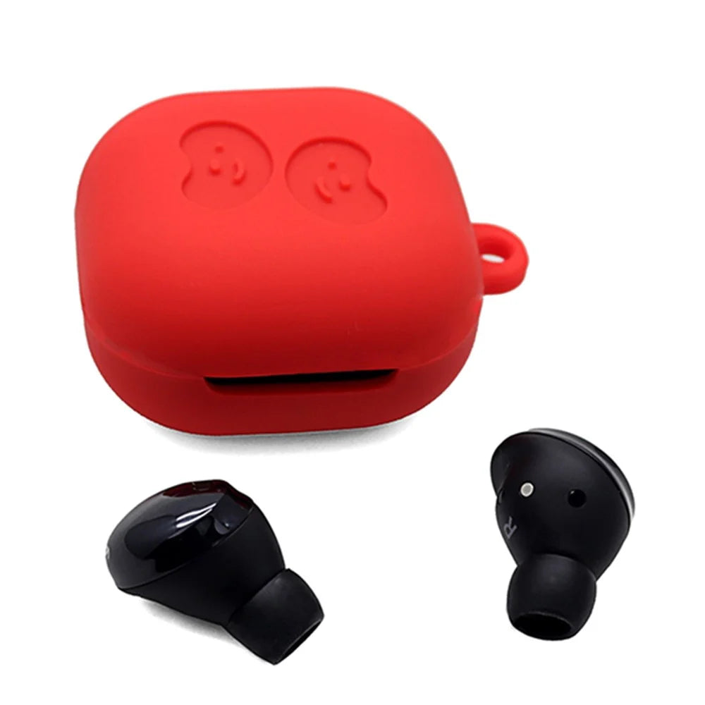 Washable Silicone Wireless Earphones Case Protective Skin Sleeve with Anti-Lost Buckle for Samsung Galaxy Buds Pro - White - 2
