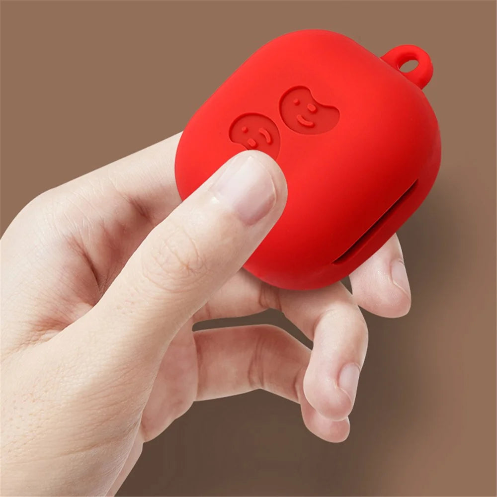 Washable Silicone Wireless Earphones Case Protective Skin Sleeve with Anti-Lost Buckle for Samsung Galaxy Buds Pro - White - 6