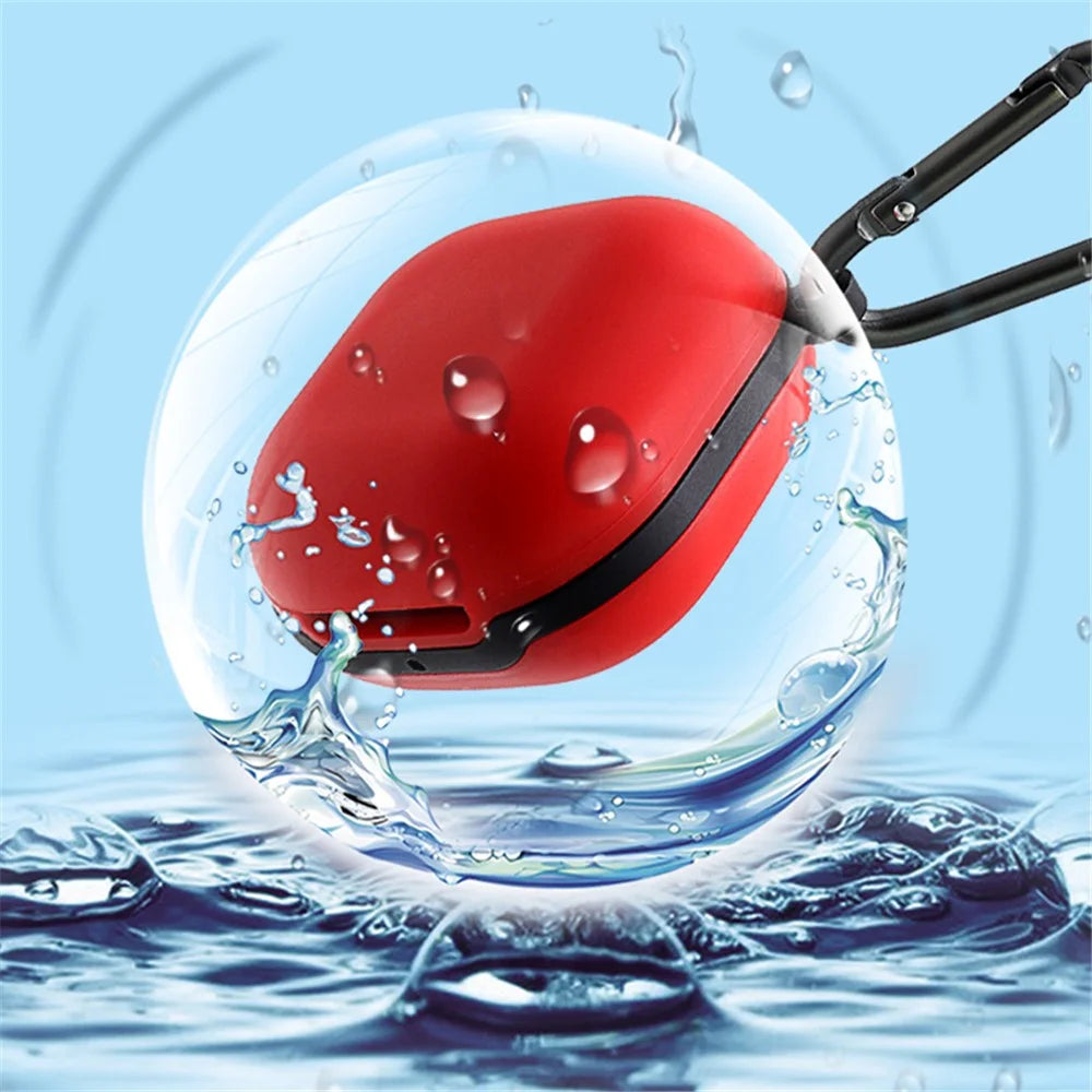 Soft Silicone Wireless Bluetooth-compatible Earphones Case Shock-Resistant Protective Cover with Anti-Lost Buckle for Samsung Galaxy Buds Pro - White - 3