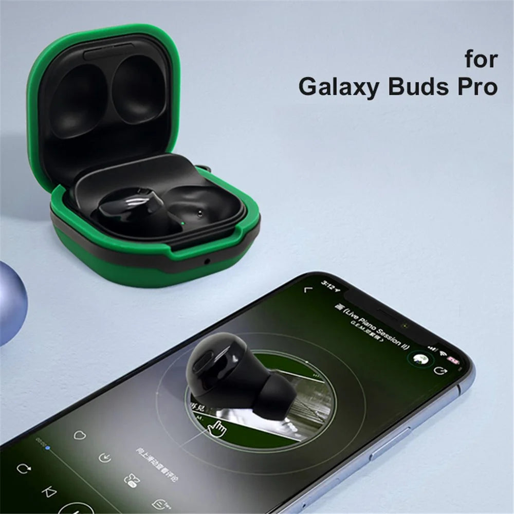 Soft Silicone Wireless Bluetooth-compatible Earphones Case Shock-Resistant Protective Cover with Anti-Lost Buckle for Samsung Galaxy Buds Pro - White - 7
