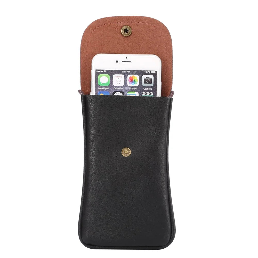 PU Leather Pouch Bag with Strap for iPhone 8 Plus / X / 8 / 6s Plus / Samsung Galaxy Note5, Size: 16.5 x 9.5cm - Black - 4