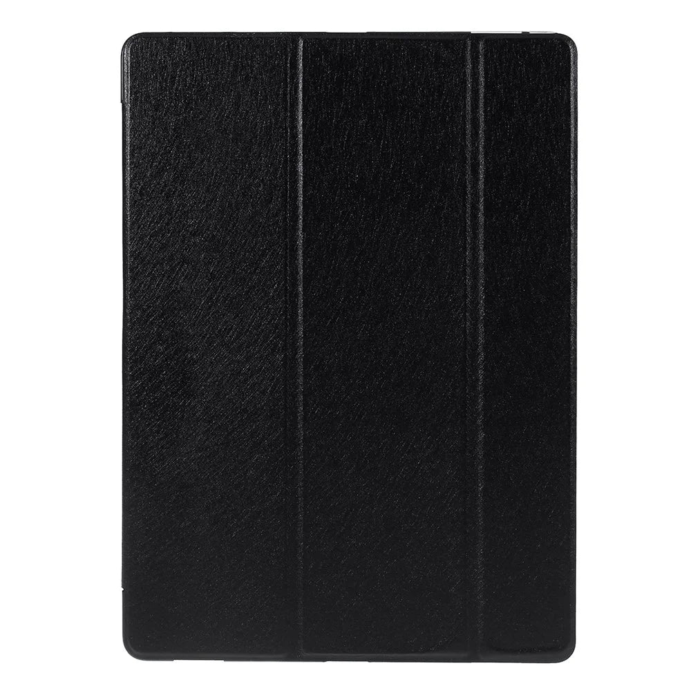 Tri-fold Stand Leather Smart Case for iPad Pro 12.9 inch Silk Texture - Black - 1